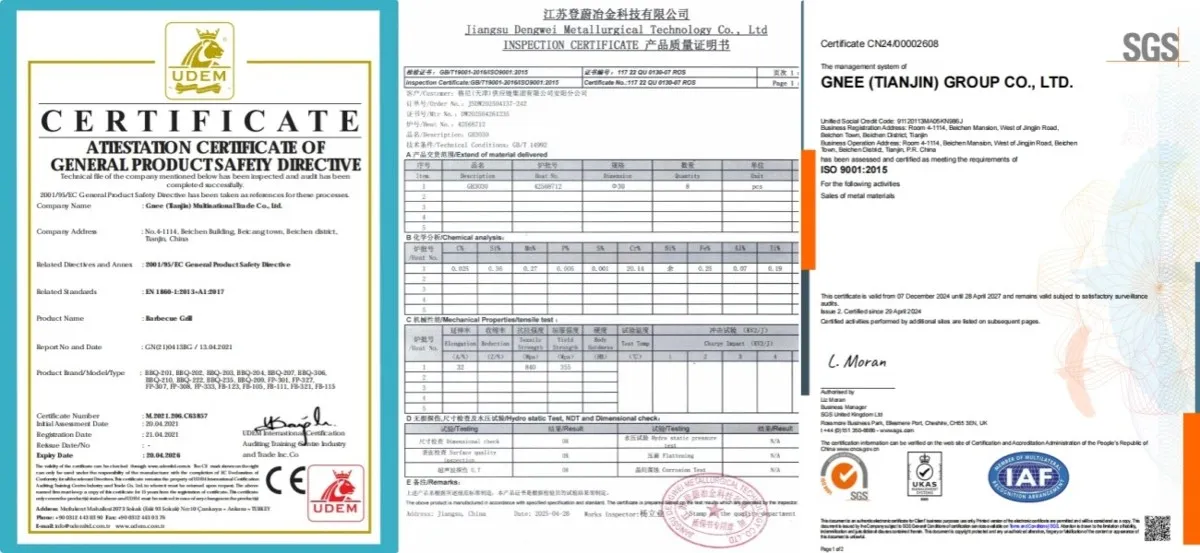 Gnee Steel GH3030 Tube certificate Gnee Steel GH3030 Tube certificate